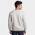 Men's Melange Light Grey Crew Neck Pullover Sweatshirt, Melange Light Grey, small