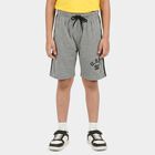 Boys Grey Relaxed Fit Graphic Print Bermuda Shorts, Melange Mid Grey, small