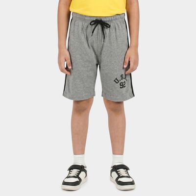 Boys Grey Relaxed Fit Graphic Print Bermuda Shorts