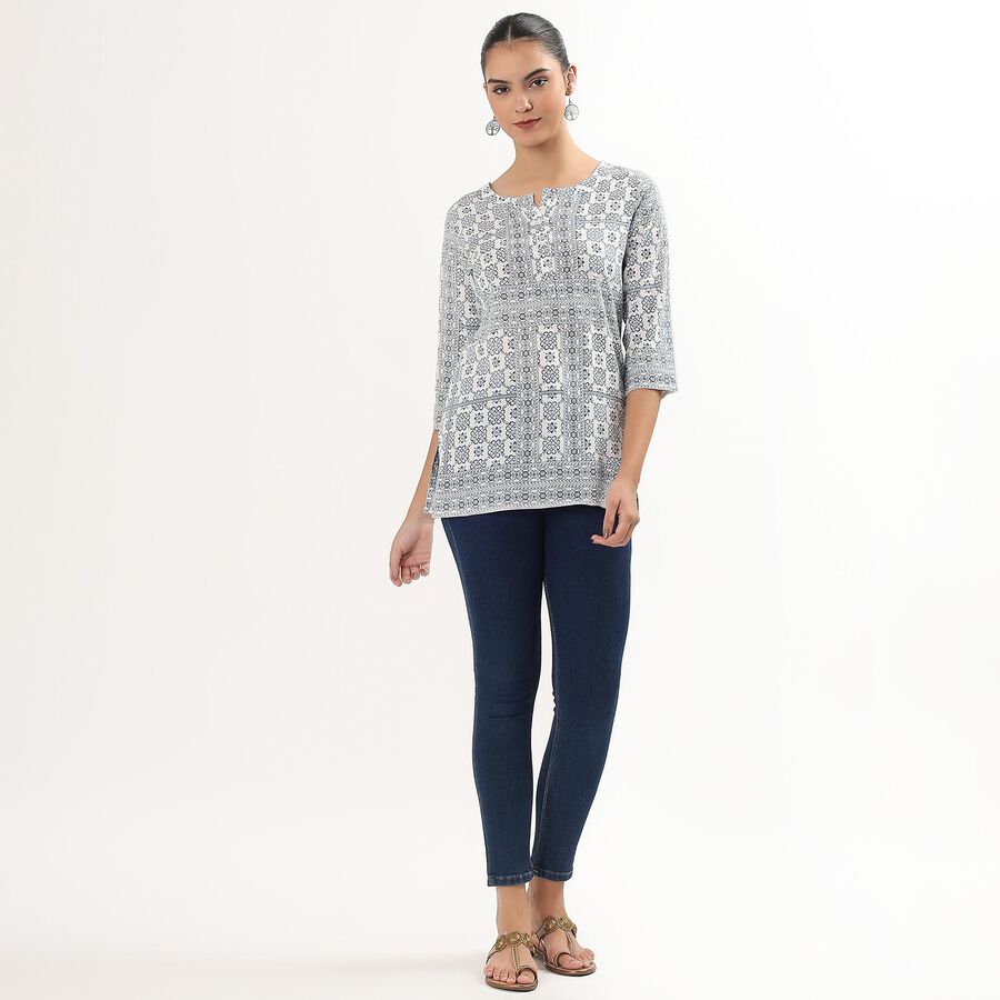 Ladies' Kurti, गहरा नीला, large image number null