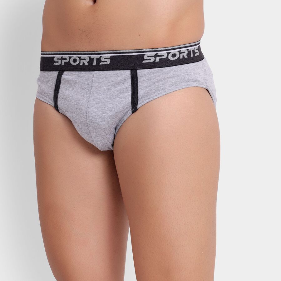 Men's Briefs, मिश्रित हल्का ग्रे, large