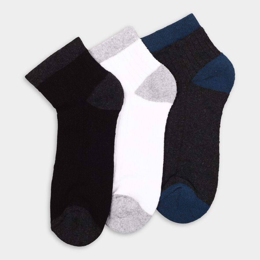 Men's Socks (Pack of 3), Black, large