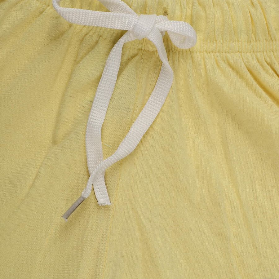 Boys' Yellow Regular Fit Printed Elastic Waist Bermuda Shorts, पीला, large