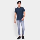 Men's Round Neck Half Sleeves T-Shirt, Teal Blue, small image number null