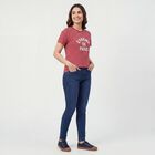 Women's Fuchsia Round Neck Casual Graphic T-Shirt, Fuchsia, small