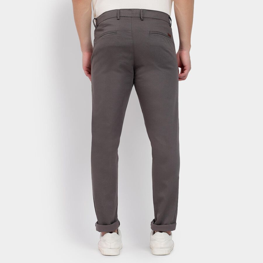 Men's Slim Fit Casual Trousers, हल्का ग्रे, large image number null