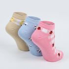Women's Assorted Regular Fit Printed Pack of 3 Socks, चुनिंदा, small