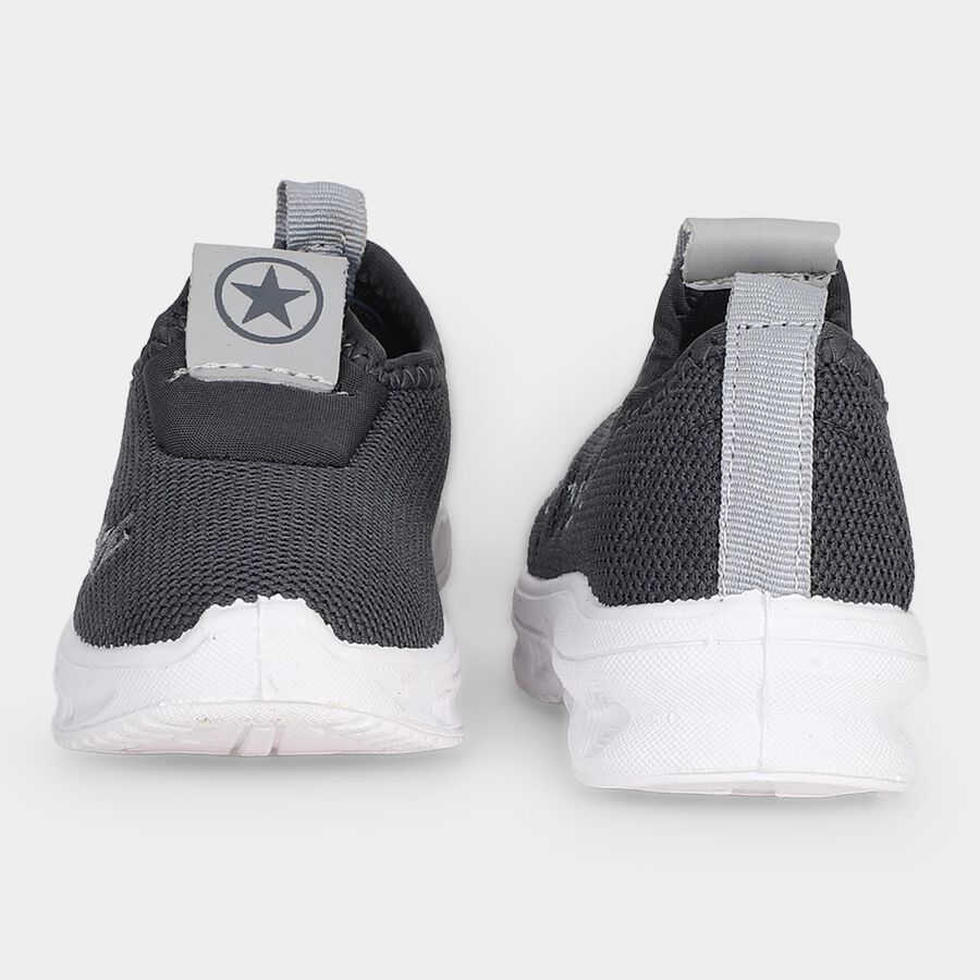 Boys' Grey Slip-On Casual Sneakers, ग्रे, large