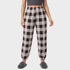 Women's Brown Relaxed Fit Checked Harem Pants, भूरा, small