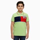 Boys Light Sage Green Cotton Round Neck Casual T-Shirt, हल्का हरा, small