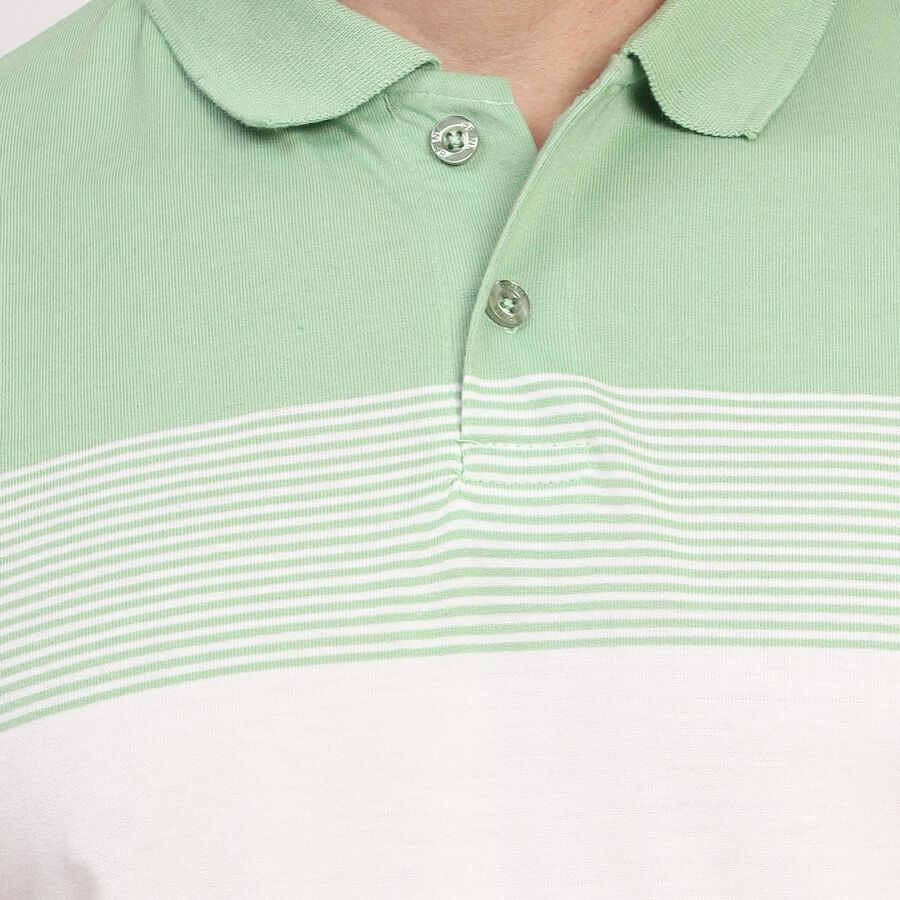 Men's Collared Half Sleeves T-Shirt , Light Green, large image number null