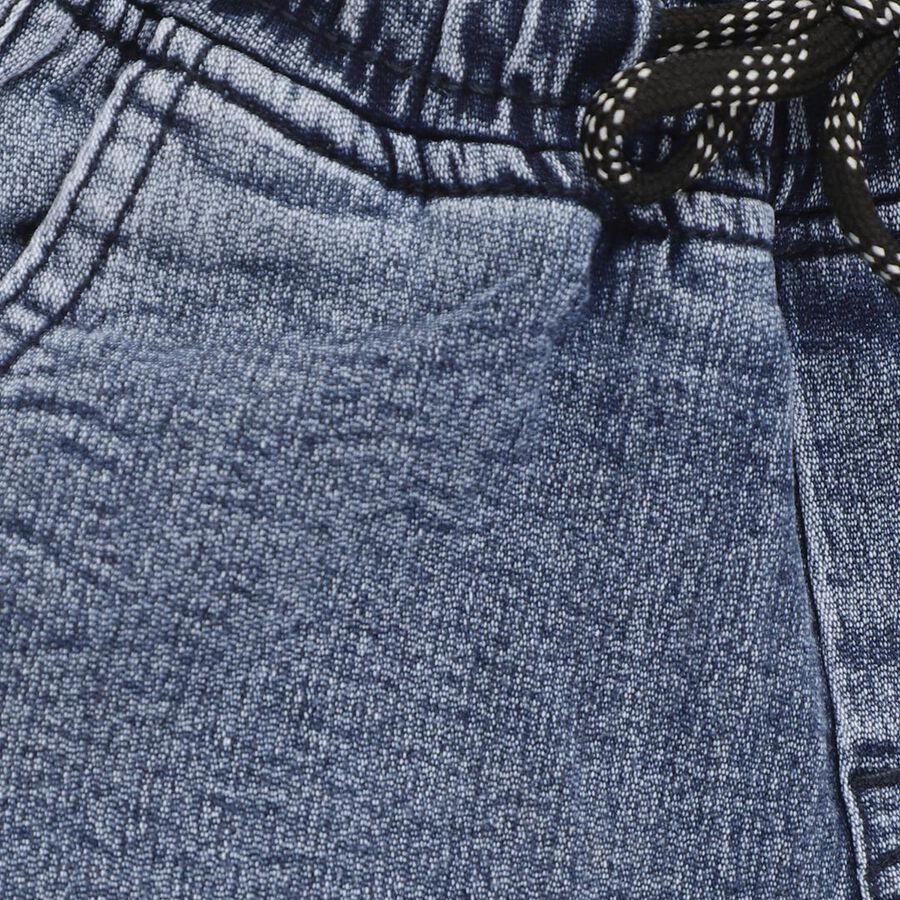 Boys' Muted Denim Blue Relaxed Fit Elastic Waist Jeans, Light Blue, large image number null