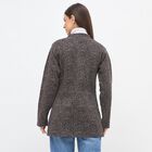 Women's Dark Charcoal Black Casual Tweed Blazer, Black, small image number null