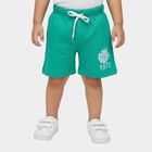 Boys Green Regular Fit Printed Bermuda Shorts, Dark Green, small
