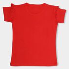 Girls' 100% Cotton T-Shirt, लाल, small