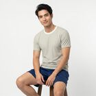 Men's Green Round Neck Striped Regular Drifit T-Shirt, Light Green, small