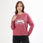 Women's Muted Rose Pink Crew Neck Casual Sweatshirt, गुलाबी, small image number null