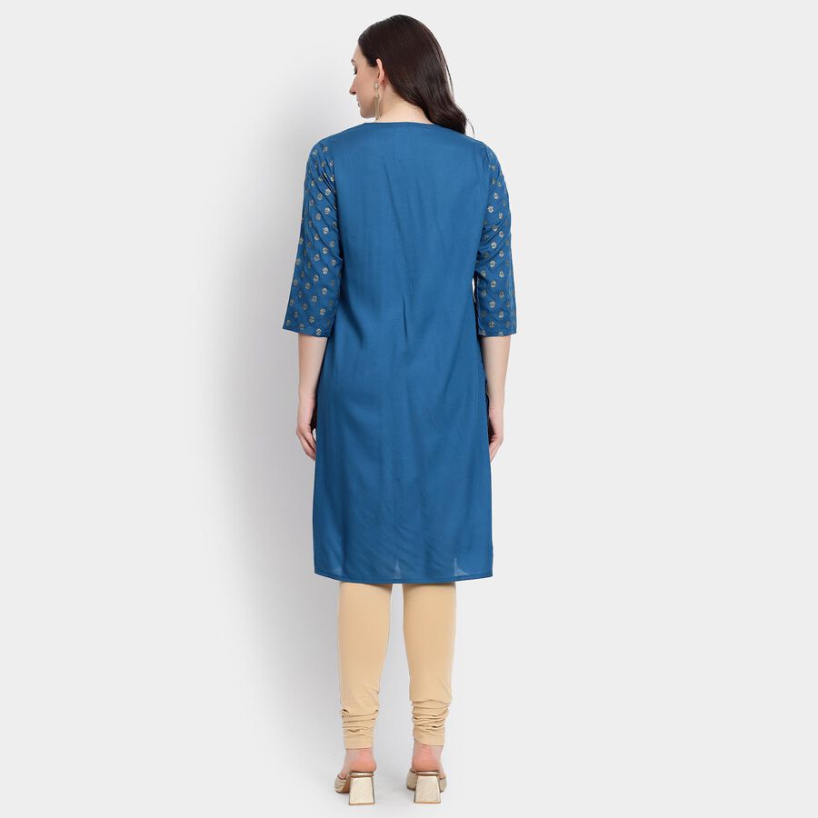 Ladies' Kurta , मध्यम नीला, large image number null