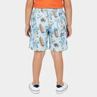 Boys' Light Blue Tropical Print Cotton Jamaican Shorts, Light Blue, small