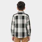 Boys' White Checked Regular Fit Casual Shirt, White, small