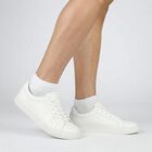 Men's White Regular Fit Striped Pack of 3 Socks, Mid Blue, small