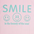 Girls' Light Pink Crew Neck Short Sleeve T-Shirt, Pink, small image number null