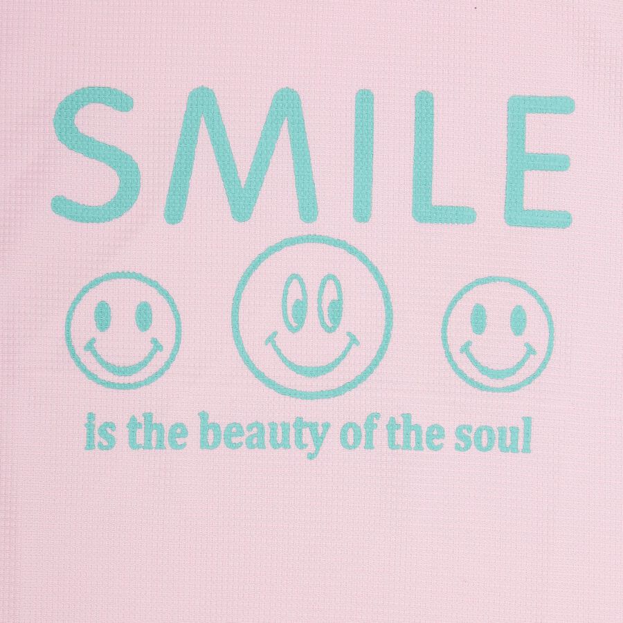 Girls' Light Pink Crew Neck Short Sleeve T-Shirt, Pink, large image number null