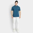 Men's Collared Half Sleeves T-Shirt , टील ब्लू, small image number null