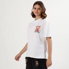 Women's White Cotton Round Neck Casual T-Shirt, सफ़ेद, small image number null