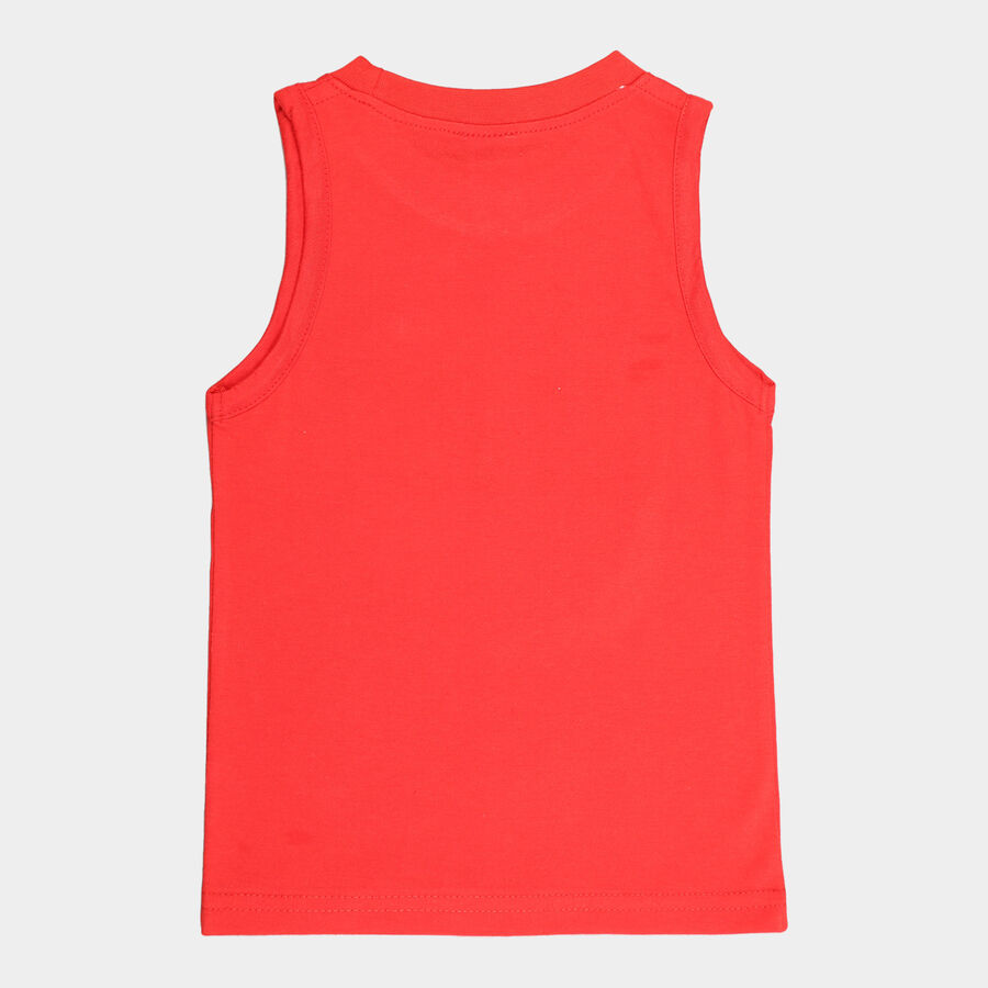 Boys Round Neck T-Shirt, Red, large image number null