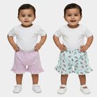 Infant Girls' Multicolour Regular Fit Ruffle Hem Half Pant, Lilac, small