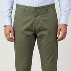 Men's Olive Green Slim Fit Chino Trousers, हल्का हरा, small