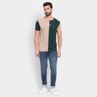 Men's 100% Cotton Round Neck Half Sleeves T-Shirt , Beige, small