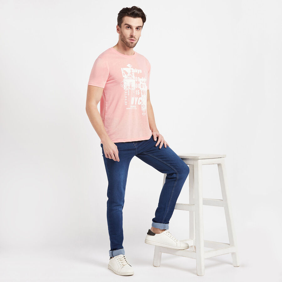 Round Neck T-Shirt, Peach, large image number null
