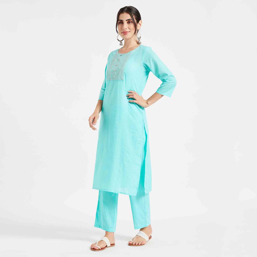 Embroidered Kurta, Light Blue, large image number null