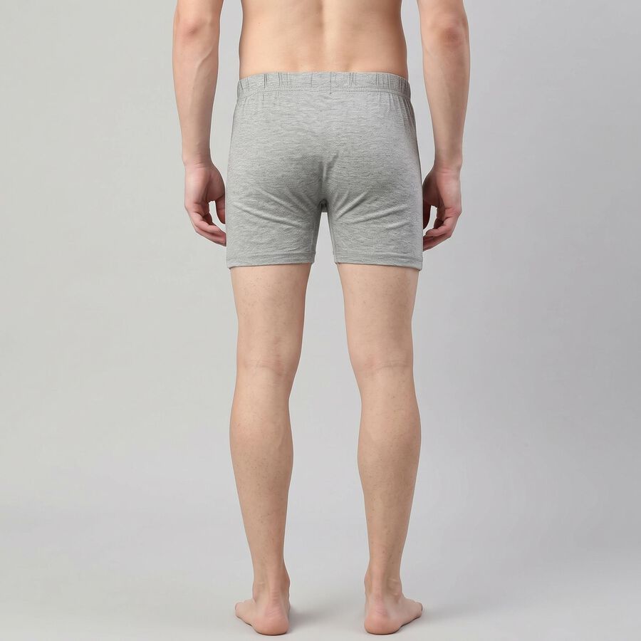 Men's Grey Regular Fit Solid Trunks, मिश्रित हल्का ग्रे, large