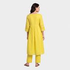 Women's Light Green Cotton V-Neck Embroidered Ethnic Set, Light Green, small