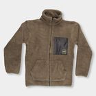 Boys Muted Olive Green High Neck Casual Sweatshirt, Olive, small image number null
