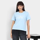 Ladies' Round Neck T-Shirt , हल्का नीला, small image number null