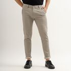 Men's Cross Pocket Slim Fit Casual Trousers , Light Grey, small image number null