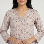 Women's Lilac Neck Kurta, लाइलेक, small