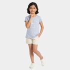 Girls Light Blue Round Neck Regular T-Shirt, Light Blue, small