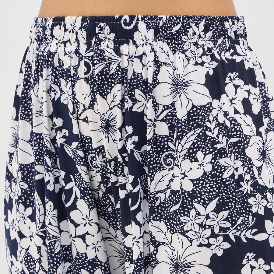 Women's Blue Skinny Fit Regular Style Harem Pants, Navy Blue, large image number null