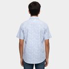 Boys' Light Blue Cotton Button Down Collar Casual Shirt, Light Blue, small