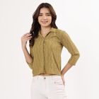 Women's Light Green Lace Full Sleeve Shirt, Light Green, small image number null