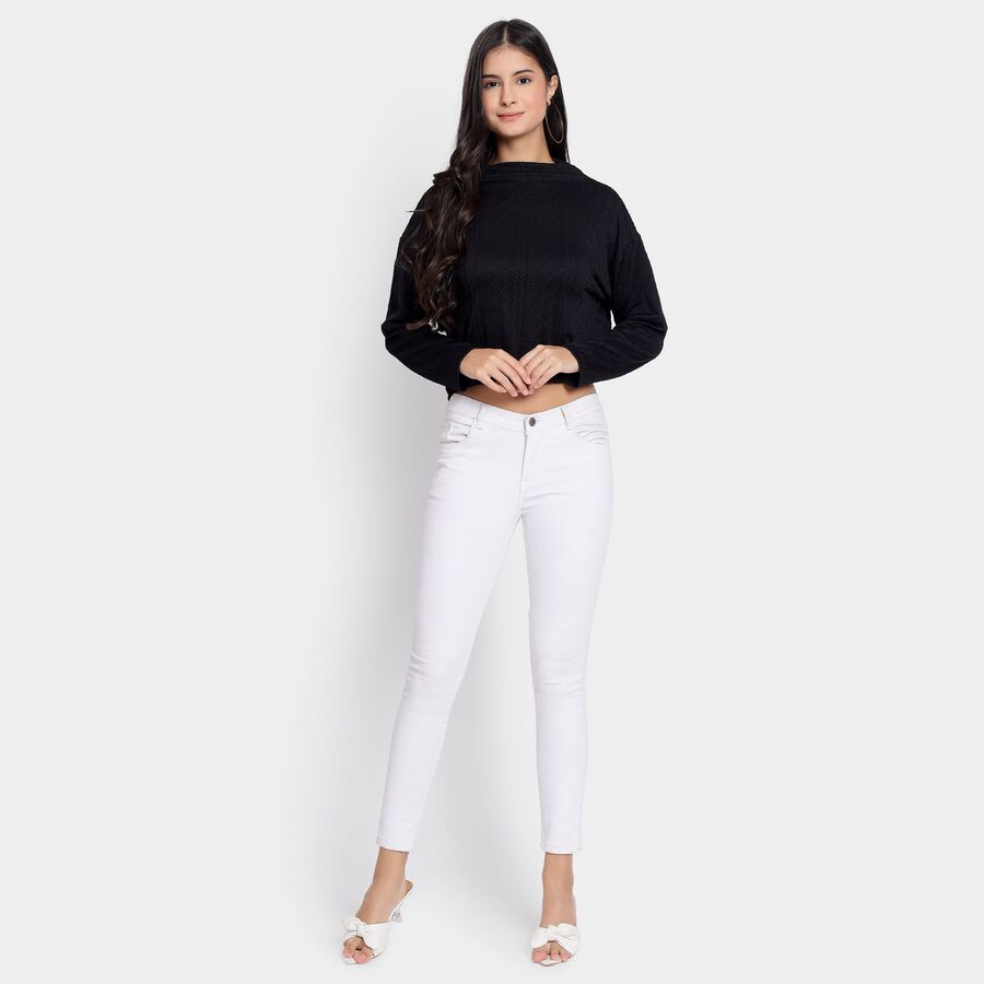 Ladies'  Crop  Top, Black, large image number null