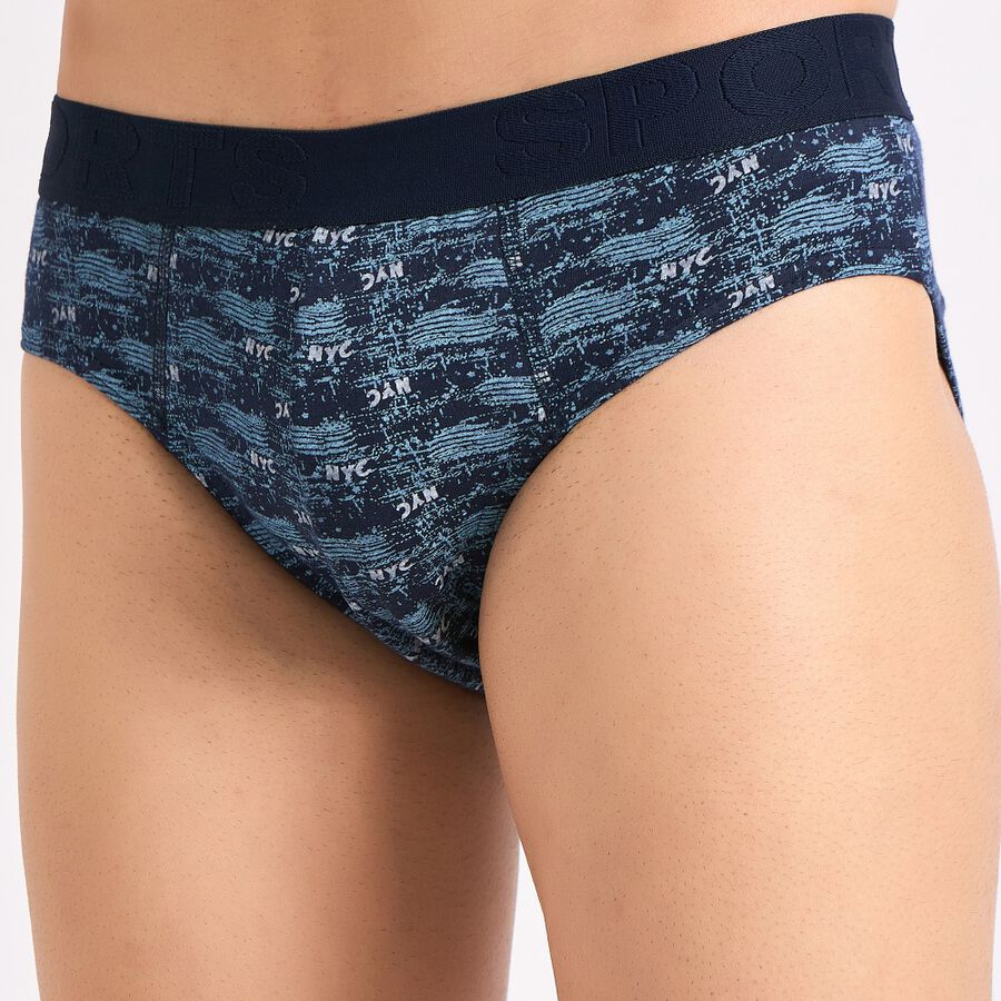 Men's 100% Cotton Brief, Navy Blue, large