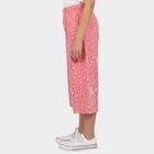 Girls Pink Wide Leg Floral Print Capri, हल्का गुलाबी, small