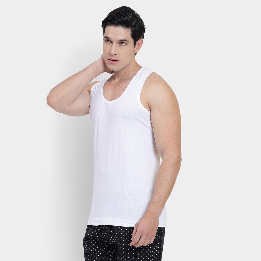 Men's 100% Cotton Vest , White, large image number null