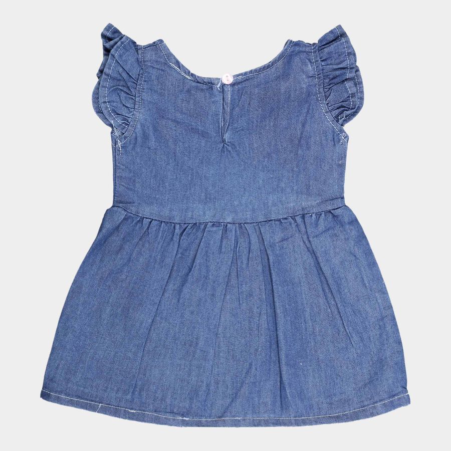 Infants Solid Frock, Dark Blue, large image number null